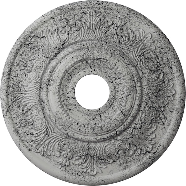 Ekena Millwork Vienna Medallion (Canopies up to 6 1/2"), 20"OD x 3 1/2"ID x 1 1/2"P, Ultra Pure White Crackle CM20VIUWC - main
